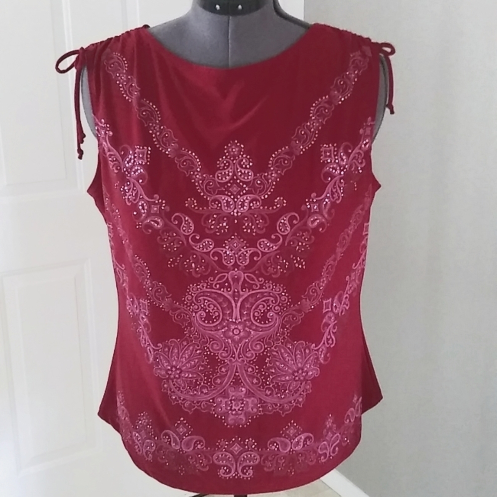 Drape sleeveless ties shoulder top